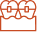 Orthodontic icon showing teeth with braces wire and brackets