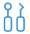 Dental examination tools icon with mirror and probe used for routine dental checkups