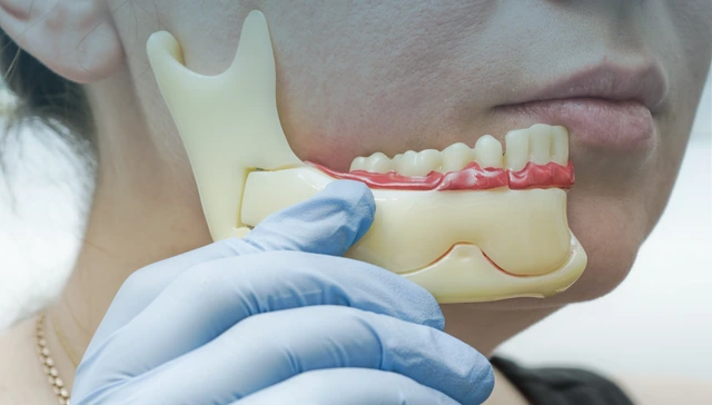 Orthodontist explaining classification of face and teeth alignment